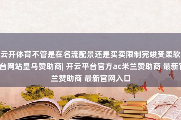 云开体育不管是在名流配景还是买卖限制完竣受柔软-开云平台网站皇马赞助商| 开云平台官方ac米兰赞助商 最新官网入口